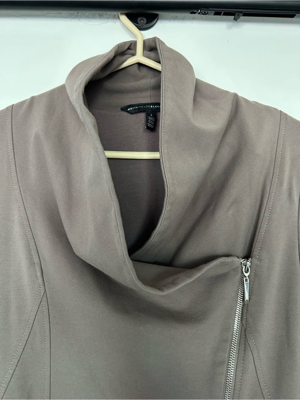 White House Black Market asymmetrical cowl-neck jacket sz 4 - Picture 5 of 15